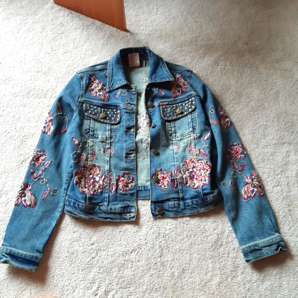 Floral jean jacket